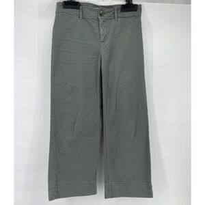 LOFT High Waist Cropped Denim Pants Womens 4 Green